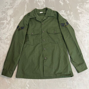 VTG US Military Shirt 14.5x33 Green Utility Dura Press OG 507 Air Force USAF